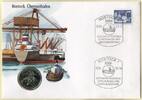 Numisbriefe DDR 5 Mark DDR Numisbrief 5 M | Rostock Überseehafen 1990 | Worbes 102 -