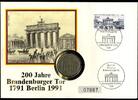 Numisbriefe DDR DDR Numisbrief 5 M | 200 Jahre Brandenburger Tor 1991 | Worbes 135 -