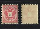Österreich Österreich 1883 - MiNr. 46 A ungebraucht (Zähung K 9½) - 5 Kr. Doppeladler -