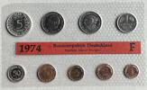 1 Pf.- 5 DM 1974 F BRD Mark-Währung BRD KMS 1974 F - PP 1 Pf. - 5 Mark Silberadler Polierte Platte DM OVP PP