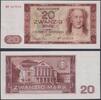 Papiergeld Deutschland DDR 20 Mark 1964 P24 - Johann Wolfgang von Goethe / Weimar 20 Mark 1964 I / unz