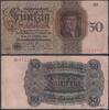 Papiergeld Deutschland Deutsches Reich 1924 P177a 50 Reichsmark RM - V/B Porträt von Hans Holbein 50 RM 1924 III
