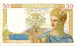 France - Frankreich 50 Francs 26/08/1937 Cérès F+