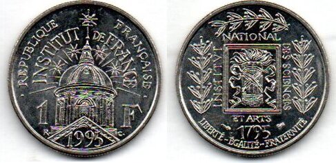 France Frankreich 1 Franc 1995 Institut EF