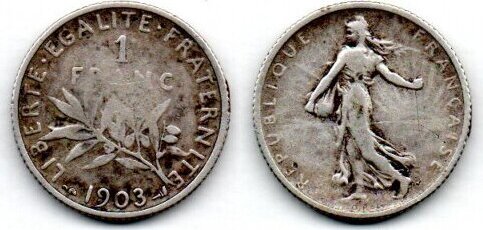 France Frankreich 1 Franc 1903 F