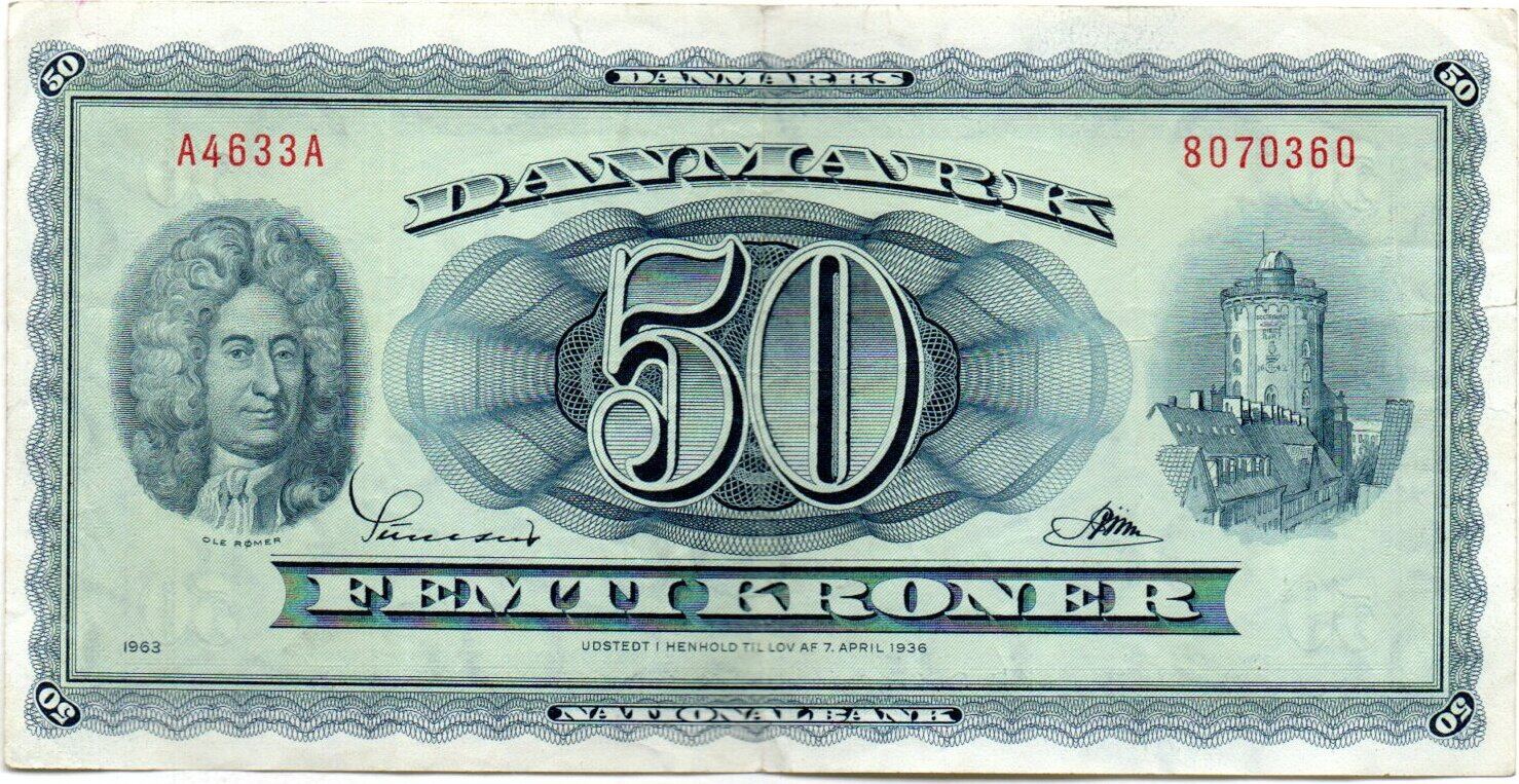 Danemark Denmark Dänemark 50 Krone 1963 VF