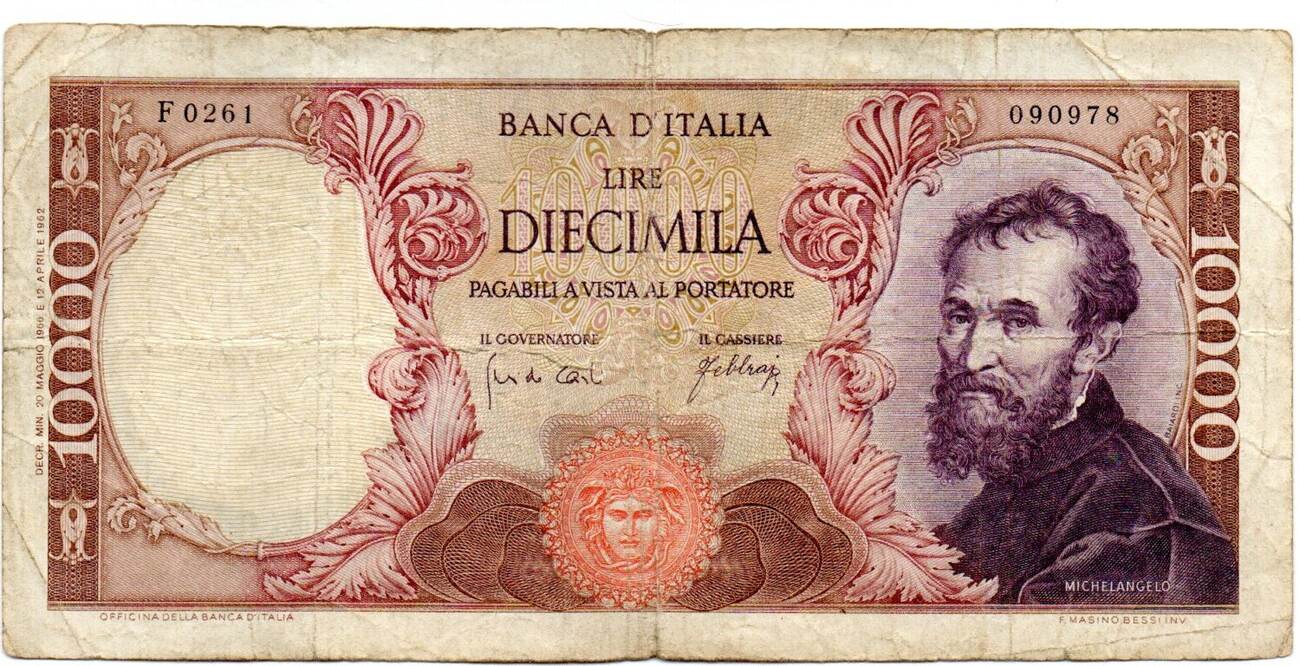 Billet Italien 10 000 Lires (A. Volta) – 1984 – Italie – État VF/TTB – Collection