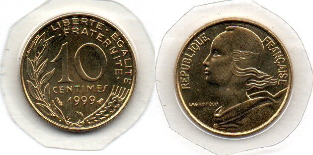 France - Frankreich 10 Centimes 1999 BU | MA-Shops