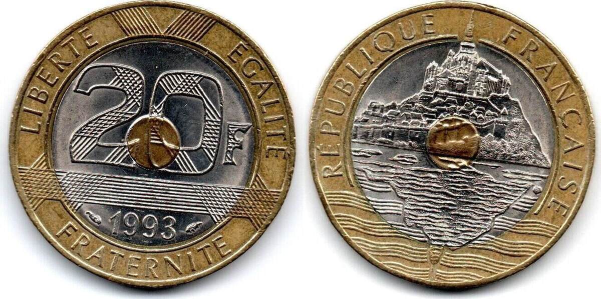 France Frankreich 20 Francs 1993 ss+