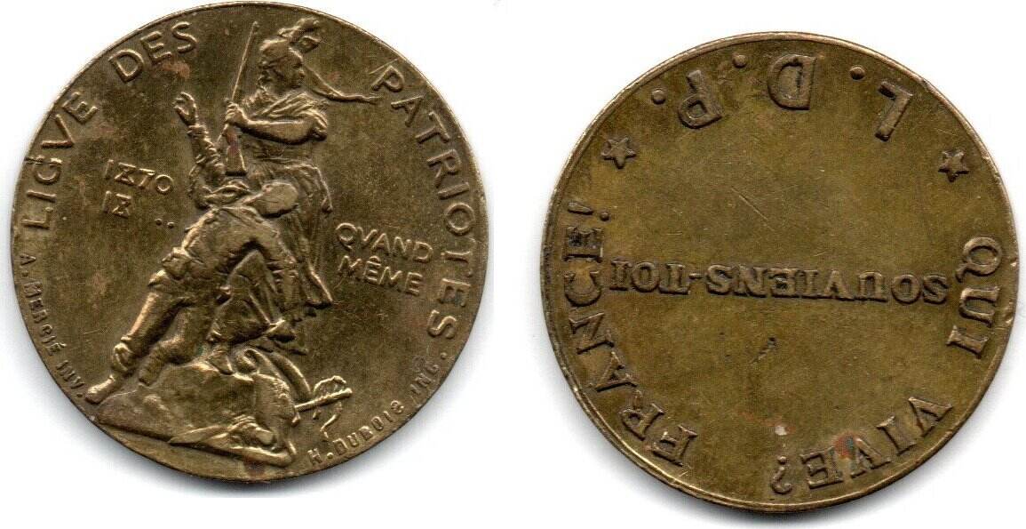 Jeton Ligue Des Patriotes 1882 – Bronze, XIXème Siècle, Collection, Numismatique