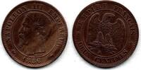 France 2 Centimes Napoléon III - Tête Nue -