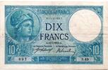 10 Francs 10/1/1916 France Minerve s+