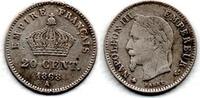 France 20 Centimes Napoléon III - Tête laurée -