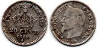 France 20 Centimes Napoléon III - Tête laurée -