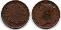 1/2 Cent 1845 British India Victoria F