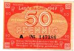 50 Pfennig 1947 Baden  VF