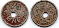 25 Ore 1924 Danemark - Denmark trou décentré F