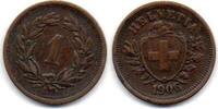 1 Rappen 1906 B Suisse - Schweiz - Switzerland  VF