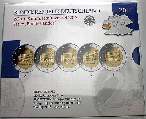5 PZ 2 EURO COMMEMORATIVO GERMANIA 2017 ADFGJ Porta Nigra Treviri - Foto 9