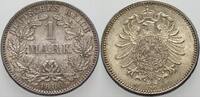 1 Mark 1886 F Kleinmünzen-Kaiserreich Kleiner Adler Schöne Patina, fast Stempelglanz