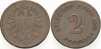 Kleinmünzen-Kaiserreich 2 Pfennig Kleiner Adler -