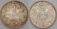 1 Mark 1909 A Kleinmünzen-Kaiserreich Grosser Adler fast Stempelglanz