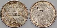 1 Mark 1909 D Kleinmünzen-Kaiserreich Grosser Adler fast Stempelglanz