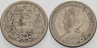 Niederlande-Königreich 25 Cent Wilhelmina I. 1890-1948. -