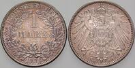 Kleinmünzen-Kaiserreich 1 Mark 1908 F Grosser Adler Patina, vorzüglich +