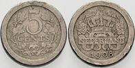 Niederlande-Königreich 5 Cent Wilhelmina I. 1890-1948. -