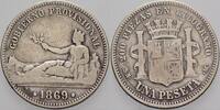 Spanien Peseta Provisorische Regierung 1868-1871.