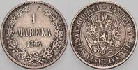Finnland 1 Markkaa Alexander II. von Rußland 1855-1881.