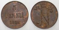 Finnland 5 Penniä Nikolaus II. 1894-1917.