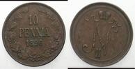 Finnland 10 Penniä Nikolaus II. 1894-1917.