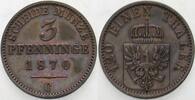 Preußen 3 Pfennige Wilhelm I. 1861-1888. -