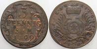 Mainz, Erzbistum 3 Pfennig Johann Friedrich Karl Graf von Ostein, 1743-1763