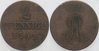Hannover 2 Pfennige Ernst August 1837-1851. -