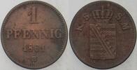 Sachsen 1 Pfennig Johann 1854-1873. -