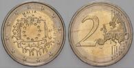 Malta 2 Euro 30 JAHRE EU - FLAGGE -