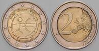 Belgien 2 Euro 10 JAHRE WÄHRUNGS_ UND WIRTSCHAFTSUNION -