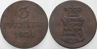 Sachsen 3 Pfennige Anton 1827-1836. -