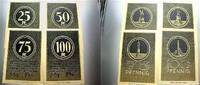 Deutsche Serienscheine 25 + 50 + 75 + 100 Pfennig Erfurt 1918-1922 -