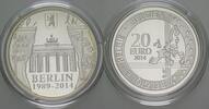 Belgien 20 Euro 25. JAHRESTAG DES FALLS DER BERLINER MAUER -