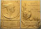 Frankreich vergoldete Bronzeplakette Dritte Republik 1870-1940. -
