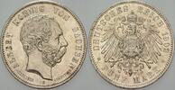 Sachsen 5 Mark Albert 1873-1902. -