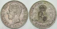 Spanien 5 Peseten Amadeo I. 1871-1873. -