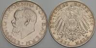 Bayern 3 Mark 1914 D Ludwig III. 1913-1918. Patina, vorzüglich - Stempelglanz