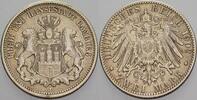 Hamburg 2 Mark 1902 J Frei und Hansestadt Sehr schön