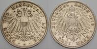 Lübeck 3 Mark 1910 A Freie und Hansestadt Sehr schön - vorzüglich
