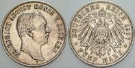 Sachsen 5 Mark Friedrich August III. 1904-1918. -